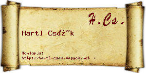 Hartl Csák névjegykártya